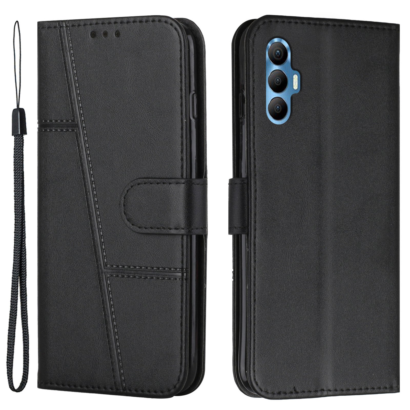 PU Leather Phone Cover For Tecno Spark 8P Stand Wallet Full Protection Cell Phone Case with Strap PU Leather Phone Cover For Tecno Spark 8P Stand Wallet Full Protection Cell Phone Case with Strap